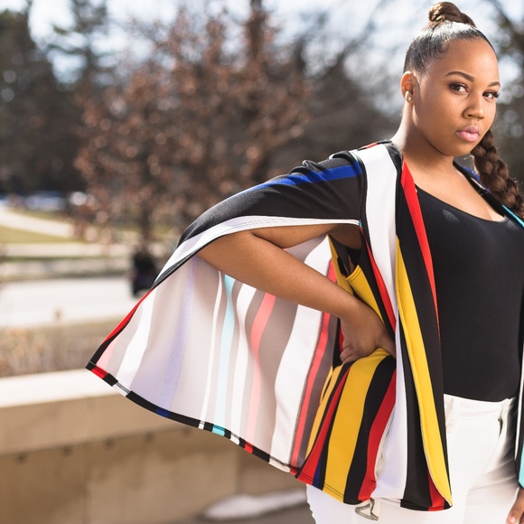 Plus Size Cape Blazer - Picture 2 of 4